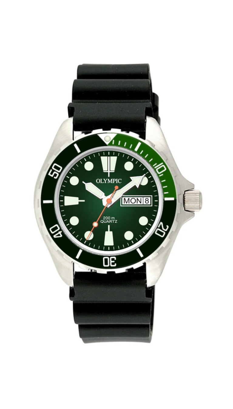 Olympic Gents Classic Dive Watch Green Dial