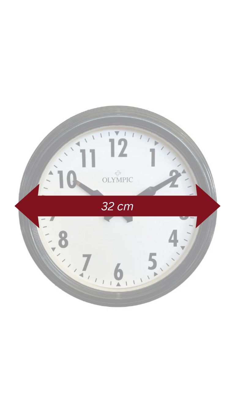 Olympic Topham Station Clock Black Case 32cm