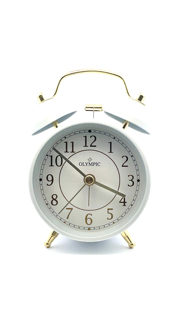 Olympic Twin Bell Alarm Clock White