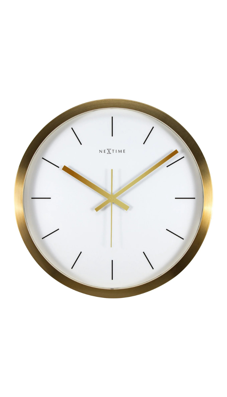 NeXtime Stripe Gold Clock