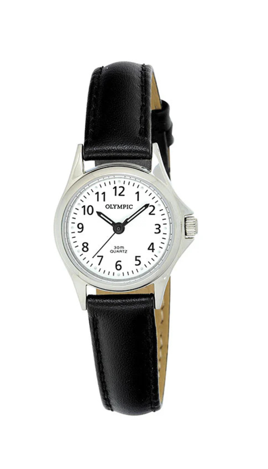 Olympic Ladies Everyday Classic Silver Case with Leather Strap (silver)