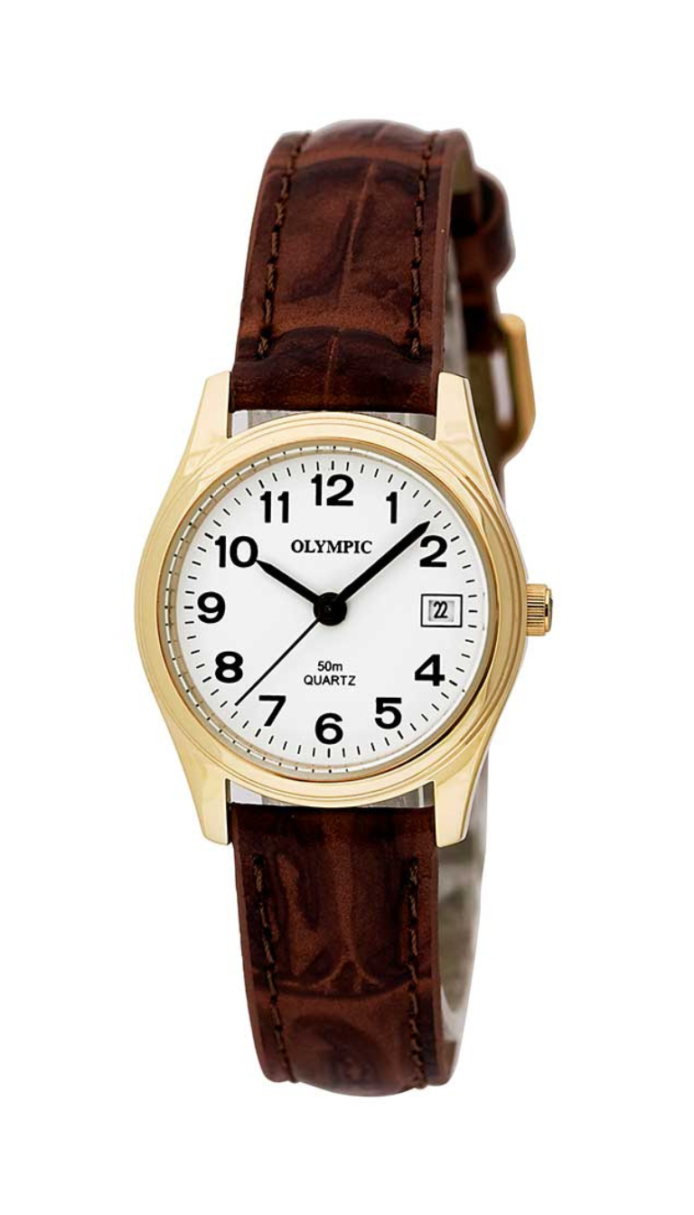 Olympic Ladies Everyday Classic Large Case with Leather Strap (gold)