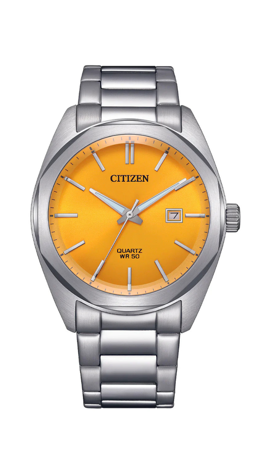 Citizen Gents Quartz Stainless Steel Yellow Dial