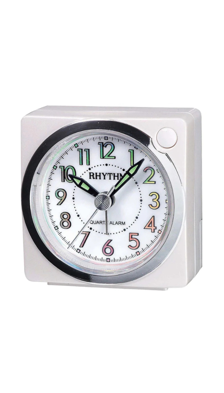 Rhythm Alarm Clock Hologram Dial White