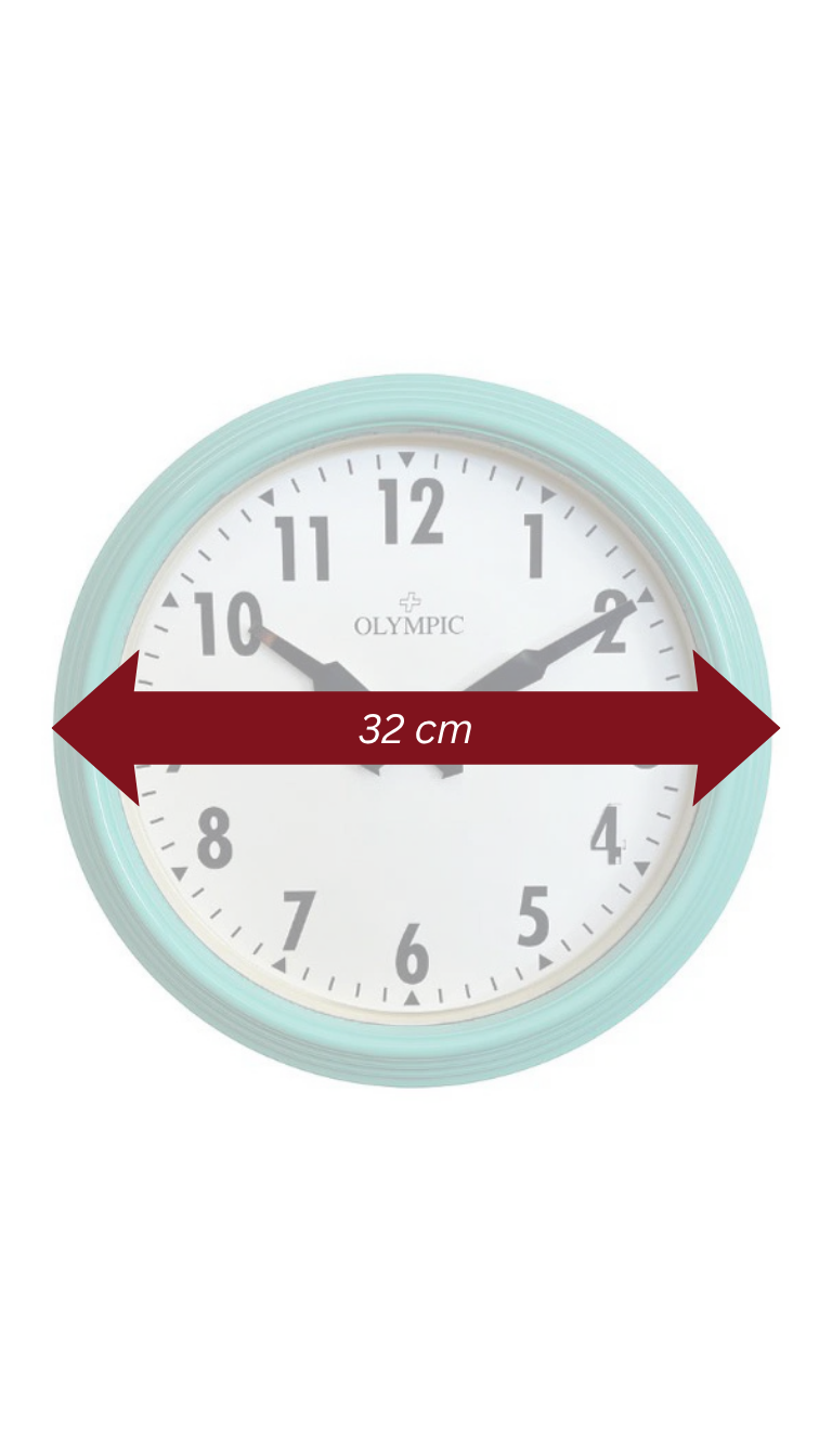 Olympic Topham Station Clock Turquoise Case 32cm