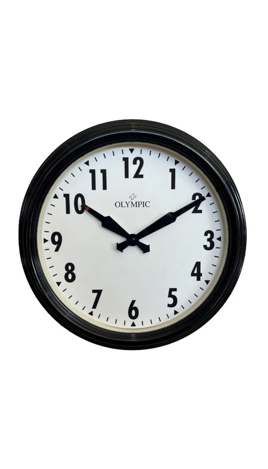 Olympic Topham Station Clock Black Case 42cm