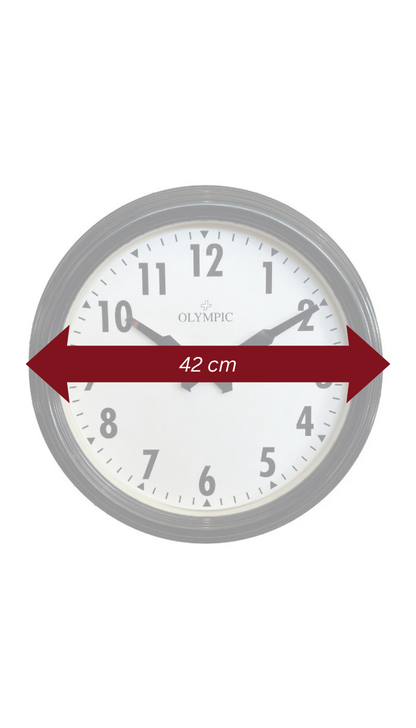 Olympic Topham Station Clock Black Case 42cm