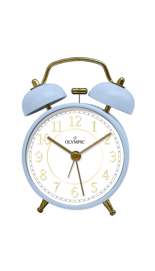 Olympic Twin Bell Alarm Clock Blue